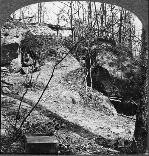 World War I: French Trench. /Nstereograph View Of Dugouts In Holes Under Boulders During World War I In Bellau Wood, France, 1914-1918. Poster Print by Granger Collection - Item # VARGRC0079595