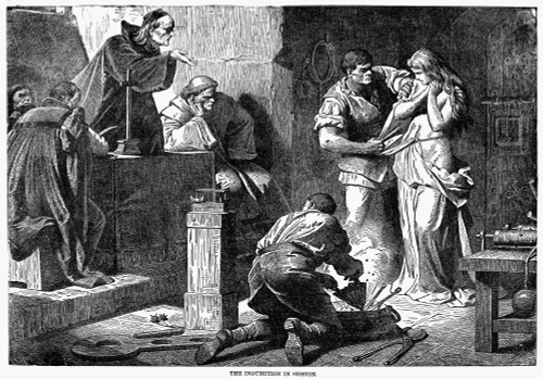 Spanish Inquisition. /N'The Inquisition In Session.' Wood Engraving, American, Late 19Th Century. Poster Print by Granger Collection - Item # VARGRC0099080