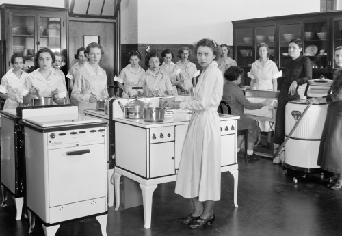 High School Cooking, 1935. /Ncooking Class At Chevy Chase High School In Bethesda, Maryland, 1935. Poster Print by Granger Collection - Item # VARGRC0118083