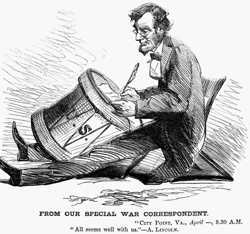 Lincoln Cartoon, 1865. /Nthis Cartoon From An American Newspaper, Captioned 'All Seems Well With Us,' Was Published The Day President Abraham Lincoln Died, 15 April 1865. Poster Print by Granger Collection - Item # VARGRC0036053 Lincoln Cartoon, 1865. /Nthis Cartoon From An American Newspaper, Captioned 'All Seems Well With Us,' Was Published The Day President Abraham Lincoln Died, 15 April 1865. Poster Print by Granger Collection - Item # VARGRC0036053