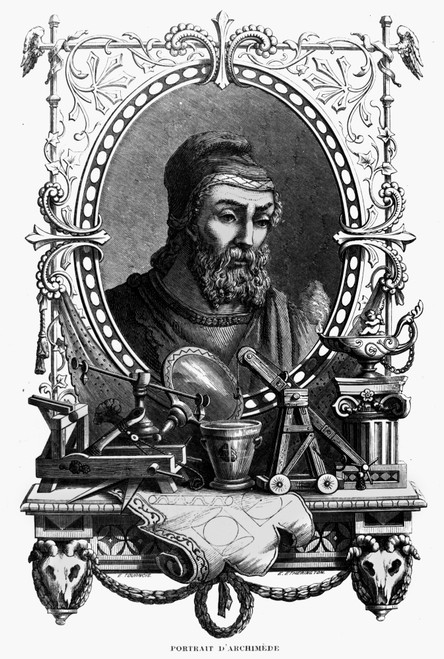 Archimedes (C287-212 B.C.). /Ngreek Mathematician And Inventor. French Engraving, C1870. Poster Print by Granger Collection - Item # VARGRC0106580