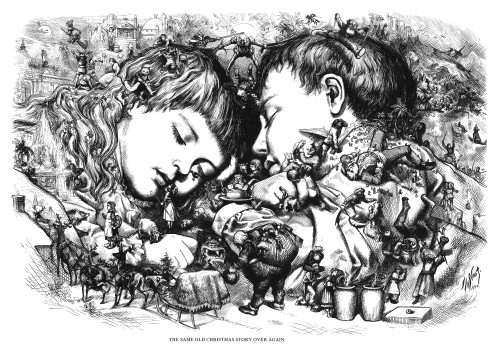 Thomas Nast: Christmas. /N'The Same Old Christmas Story Over Again.' Engraving By Thomas Nast, 1878. Poster Print by Granger Collection - Item # VARGRC0266569