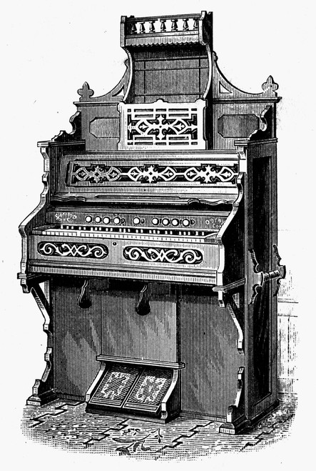 Organ, 19Th Century. /Nthe Pearl, Manufactured By The Sterling Organ Company. Wood Engraving, American, Late 19Th Century. Poster Print by Granger Collection - Item # VARGRC0097013