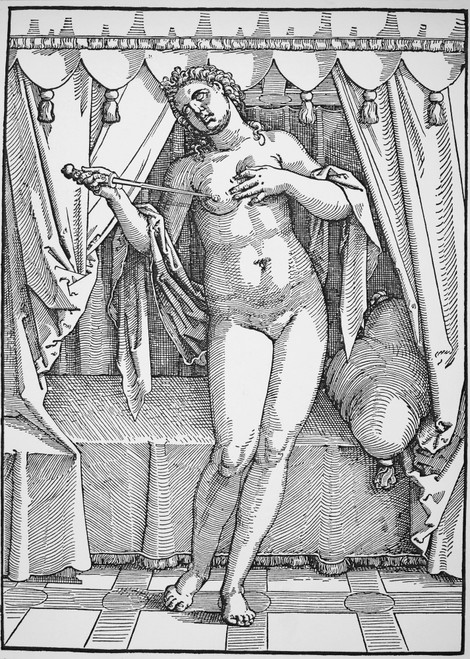 Lucretia, (D.509 B.C.). /Nwoodcut, 1530, By Hans Sebald Beham. Poster Print by Granger Collection - Item # VARGRC0056368