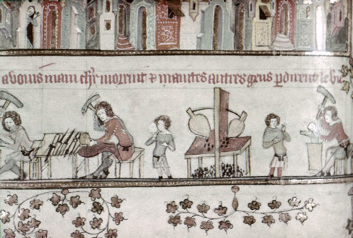 Metalworkers, 14Th Century. /Nmetalworkers Making A Helmet. Detail Of An Illumination By Jehan De Grise In The 'Romance Of Alexander,' C1340. Poster Print by Granger Collection - Item # VARGRC0116824