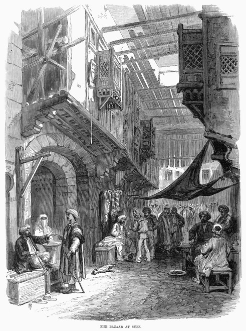 Egypt: Suez Bazaar, 1869. /Nthe Bazaar At Suez, Egypt. Wood Engraving, 1869. Poster Print by Granger Collection - Item # VARGRC0094797