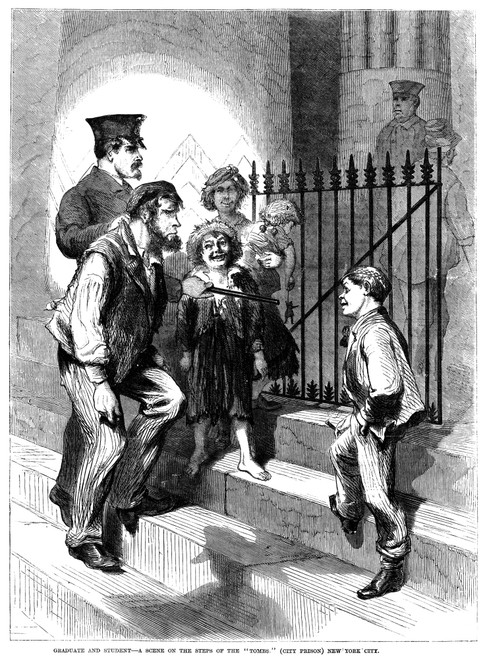 Prison: The Tombs, 1868. /Nscene On The Steps Of The Tombs, New York City: Wood Engraving From An American Newspaper Of 1868. Poster Print by Granger Collection - Item # VARGRC0014029