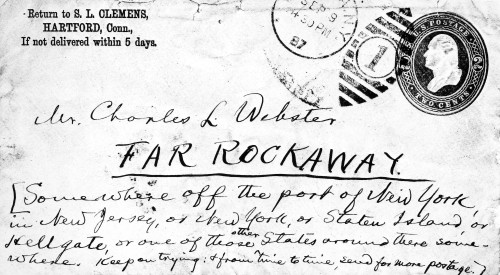Samuel Clemens Postcard. /Npostcard From American Humorist And Writer Samuel Langhorne Clemens ('Mark Twain'), 1887. Poster Print by Granger Collection - Item # VARGRC0043882