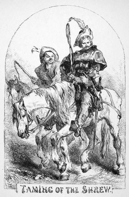Taming Of The Shrew. /Nplay By William Shakespeare. Wood Engraving, English, 19Th Century. Poster Print by Granger Collection - Item # VARGRC0047922