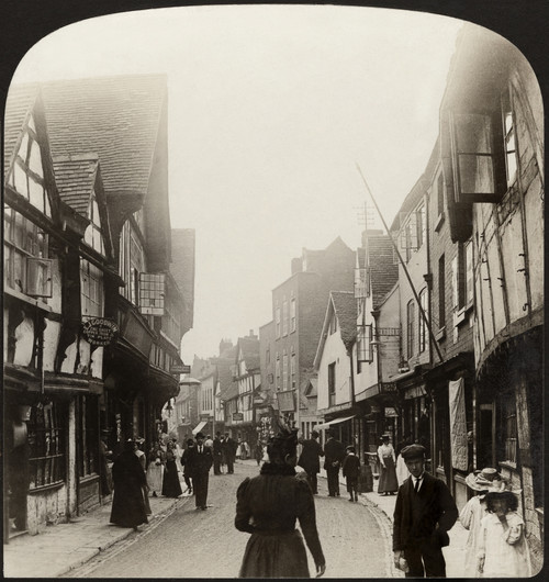 England: Friar Street, C1908. /N'Friar Street, With Its Quaint Houses And Shops, Typical Of One Of England'S Oldest Towns, Worcester.' Stereograph, C1908. Poster Print by Granger Collection - Item # VARGRC0323025