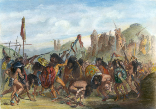 Mandan: Bison Dance, 1844. /Nbison Dance Of The Mandan Native Americans In Front Of Their Medicine Lodge. Aquatint Engraving, 1844, After Karl Bodmer. Poster Print by Granger Collection - Item # VARGRC0008539