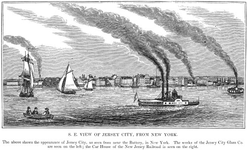 Jersey City, 1844. /Nsoutheast View Of Jersey City, New Jersey, From New York. Wood Engraving, 1844. Poster Print by Granger Collection - Item # VARGRC0082495