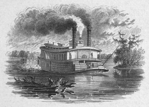American South: Steamboat. /Na Steamboat Carrying A Cargo Of Cotton On A Southern River. Line Engraving, C1875. Poster Print by Granger Collection - Item # VARGRC0099901