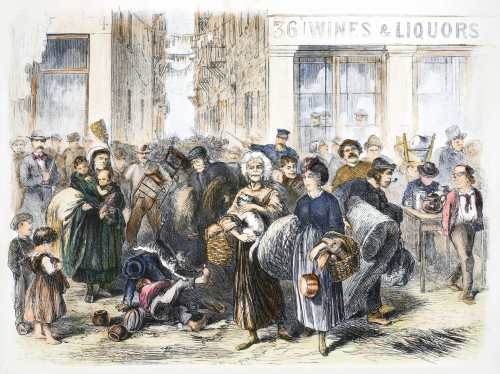 Tenement Life, 1871. /Neviction Of Tenants From A Tenement House In New York City, 1871. Contemporary American Wood Engraving. Poster Print by Granger Collection - Item # VARGRC0084836