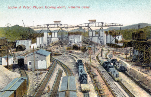 Panama Canal, C1910. /Nlocks At Pedro Miguel, Looking South, Panama Canal. Photopostcard, C1910. Poster Print by Granger Collection - Item # VARGRC0091414