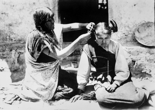 Hopi Hair Dresser, C1909. /Na Hopi Woman Combing And Arranging The Hair Of A Young Girl In Arizona. Photographed C1909. Poster Print by Granger Collection - Item # VARGRC0109426