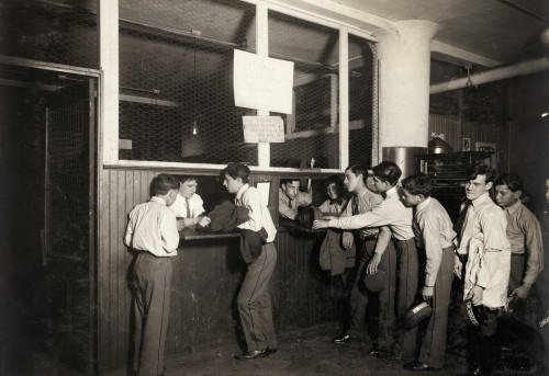 Hine: Child Labor, 1910. /Nmessenger Boys Turning In Their Uniforms At The Main Office Of The Postal Telegraph Co. In New York City. Photograph By Lewis Hines July In 1910. Poster Print by Granger Collection - Item # VARGRC0166751