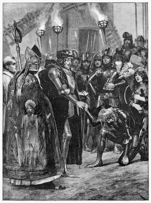 Battle Of Crecy, 1346. /N'Edward Iii. Greeting The Prince Of Wales After The Battle.' Illustration By R. Caton Woodville, 1894. Poster Print by Granger Collection - Item # VARGRC0266860
