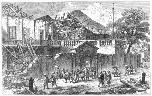 Manila: Earthquake, 1863. /Nruins Of The Danish Consulate At Manila, Philippines, Following The Earthquake Of 1863. Contemporary Wood Engraving. Poster Print by Granger Collection - Item # VARGRC0092657