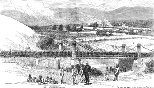Peru: Chilean Army, 1881. /Nthe Chilean Army Marching Over A Bridge To Chorrillos, Peru, Just Outside Lima During The War Of The Pacific. Wood Engraving, 1881. Poster Print by Granger Collection - Item # VARGRC0082190