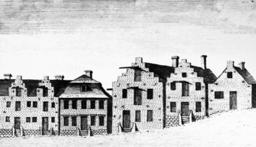 New York: Albany, 1791. /Ndutch Style Houses At Albany, New York. Line Engraving From Columbia Magazine, 1789. Poster Print by Granger Collection - Item # VARGRC0125403