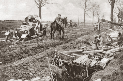 World War I: Armored Car. /Na British Armored Car Stuck Deep In The Mud In A Field In Flanders During World War I. Photograph, C1916. Poster Print by Granger Collection - Item # VARGRC0407999