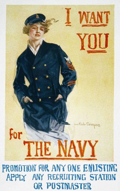 World War I: Navy Poster, 1917. 'I Want You For The Navy.' American World War I Poster By Howard Chandler Christy, 1917. Poster Print by Granger Collection - Item # VARGRC0009629