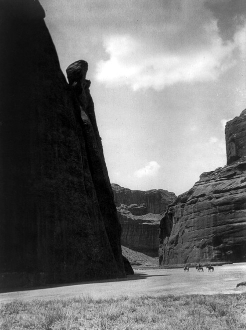 Navajos In Canyon, C1906. /Nthree Navajos Riding On Horseback Dwarfed By Canyon Walls. Photographed By Edward S.Curtis, C1906. Poster Print by Granger Collection - Item # VARGRC0115966