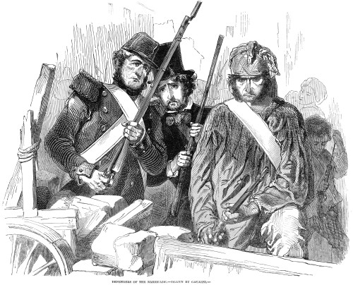 Paris Revolution, 1848. /Ndefenders Of A Barricade In A Paris Street During The Revolution Of 1848. Wood Engraving From A Contemporary English Newspaper. Poster Print by Granger Collection - Item # VARGRC0034184