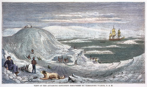Antarctica: Charles Wilkes. /Nview Of The Antarctic Continent Discovered By Commodore Charles Wilkes (1798-1877) In 1840. Wood Engraving, 19Th Century. Poster Print by Granger Collection - Item # VARGRC0041931