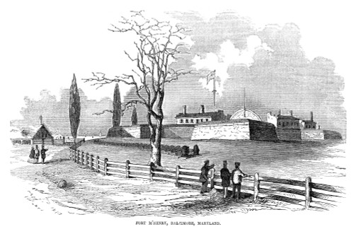 Fort Mchenry, C1850. /Nfort Mchenry At Locust Point In Baltimore, Maryland. Wood Engraving, American, C1850. Poster Print by Granger Collection - Item # VARGRC0267702