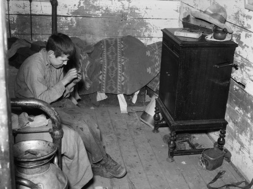 North Dakota: Farmhouse. /Nson Of A Farmer, At A Farmhouse Near Williston, North Dakota, During A Drought Year. Photograph By Russell Lee, October 1937. Poster Print by Granger Collection - Item # VARGRC0107929