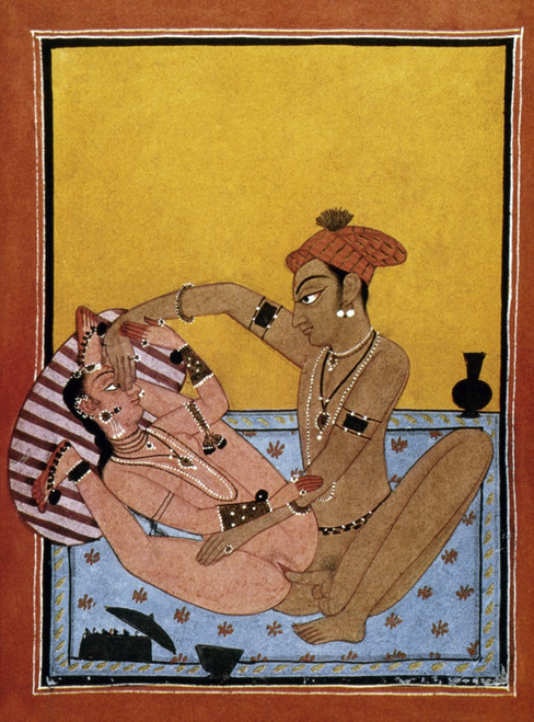 Kama Sutra, 18Th Century. /N"Kama Sutra" By Vatsyayana: Indian Miniature Painting, Bahsoli, Early 18Th Century. Poster Print by Granger Collection - Item # VARGRC0036232