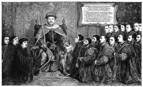 Henry Viii (1491-1547). /Nking Of England, 1509-1547. Presenting A Charter To The College Of Surgeons. Engraving, 1888, After A Painting By Hans Holbein The Younger. Poster Print by Granger Collection - Item # VARGRC0350431