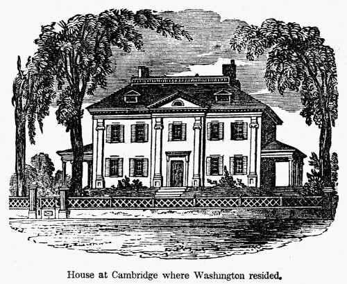 Washington Headquarters. /Nthe Craigie House, General George Washington'S Headquarters At Cambridge, Massachusetts, During The Siege Of Boston, 1775-76. Wood Engraving, 19Th Century. Poster Print by Granger Collection - Item # VARGRC0075442