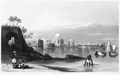 India: Taj Mahal, C1860. /Nview Of The Taj Mahal In Agra, India, From The Yamuna River. Line Engraving, English, 1858-61. Poster Print by Granger Collection - Item # VARGRC0118461