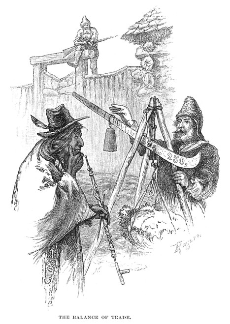 Hudson'S Bay Traders, 1879. /N'The Balance Of Trade.' Weighing Furs At A Hudson'S Bay Company Trading Post. Wood Engraving, 1879. Poster Print by Granger Collection - Item # VARGRC0096054