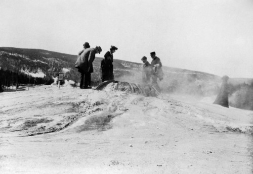 Yellowstone: Tourists, C1903. /Ntourists Exploring A Geyser In Upper Geyser Basin In Yellowstone National Park, Wyoming. Photograph By Frances Benjamin Johnston, C1903. Poster Print by Granger Collection - Item # VARGRC0129934