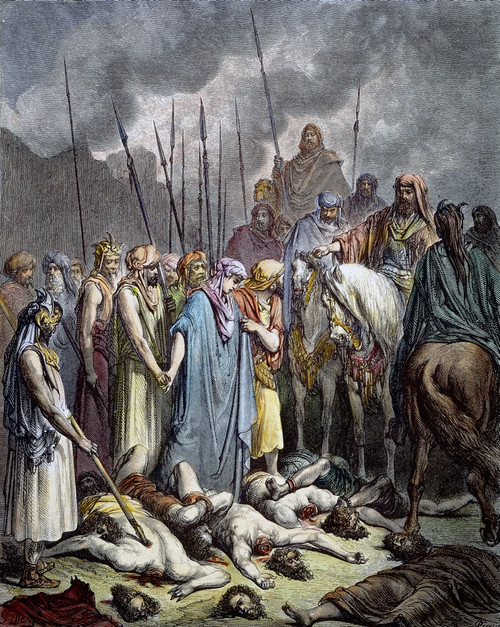 Joshua. /Njoshua Spares Rahab (Joshua 6:25). Wood Engraving After Gustave Dor_. Poster Print by Granger Collection - Item # VARGRC0042470