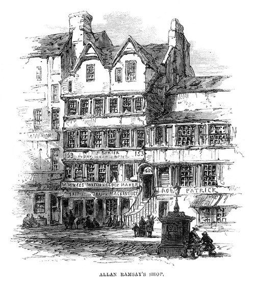 Scotland: Edinburgh, 1864. /Nshop Of Allan Ramsay (1686-1758), Poet, Bookseller And Wigmaker, In Edinburgh, Scotland. Wood Engraving, English, 1864. Poster Print by Granger Collection - Item # VARGRC0267958