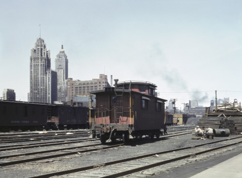 Chicago: Railroad, 1943. /Nview Of The South Water Street Freight Depot Of The Illinois Central Railroad, Chicago, Illinois. Photograph By Jack Delano, April 1943. Poster Print by Granger Collection - Item # VARGRC0409594