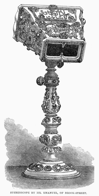 Stereoscope, 1862. /Nstereoscope By Mr. Emanuel, Of Brook Street, London, England. Wood Engraving, 1862. Poster Print by Granger Collection - Item # VARGRC0097006