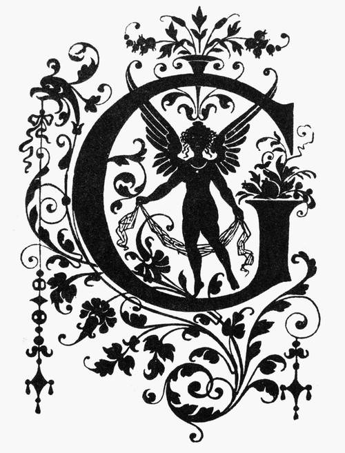 Decorative Initial: G. /Nsilhouette, Late 19Th Century. Poster Print by Granger Collection