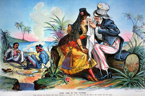 Cartoon: Cuba, 1895. /Nsome Time In The Future: Prophetic American Cartoon By Louis Dalrymple, 1895, Of Uncle Sam Comforting A Distraught Cuba. Poster Print by Granger Collection - Item # VARGRC0061308