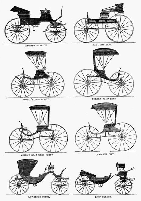 Carriage Types, C1860. /Nhorse Carriage Types Manufactured By G. & D. Cook & Company, New Haven, Connecticut. Wood Engraving, C1860. Poster Print by Granger Collection - Item # VARGRC0099065