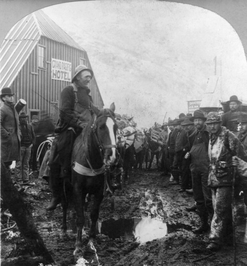 Alaska: Gold Rush, C1898. /Na Group Of Prospectors In Front Of The Grand Pacific Hotel, En Route To The Sheep Camp, The Klondike, Alaska. Photograph, C1898. Poster Print by Granger Collection - Item # VARGRC0116219