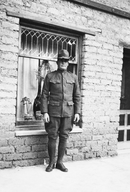 Wwi: Soldier, C1917. /Nben Erickson Outside Of His Home At The Faraway Ranch In Willcox, Arizona. Photograph, C1917. Poster Print by Granger Collection - Item # VARGRC0354445