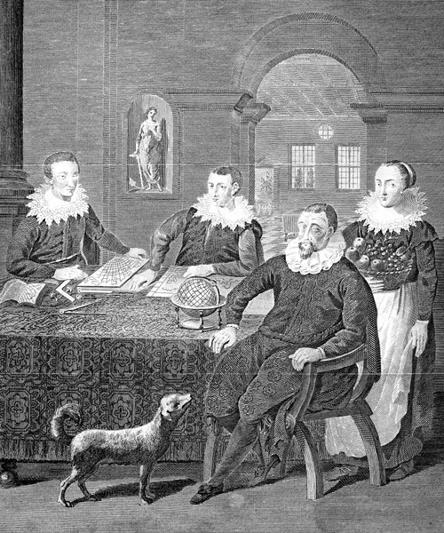 Christopher Columbus /N(1451-1506). Italian Navigator. Columbus With His Mistress Beatriz And Sons, Diego And Ferdinand. Engraving, 1794. Poster Print by Granger Collection - Item # VARGRC0067881