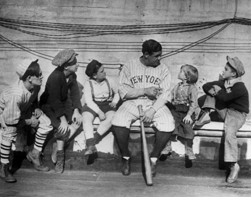 George H. Ruth (1895-1948). /Nknown As Babe Ruth. American Baseball Player. Ruth Talking To A Group Of Children, While Playing For The New York Yankees. Photograph, 1924. Poster Print by Granger Collection - Item # VARGRC0174706