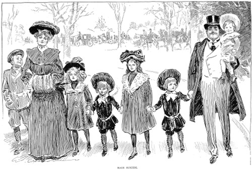 Gibson: Race Suicide, 1903. /Ncharles Dana Gibson (1867-1944). American Illustrator. Pen And Ink Drawing, 1903. Poster Print by Granger Collection - Item # VARGRC0037451